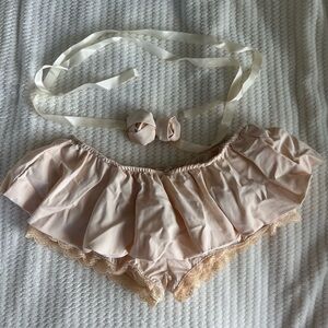 Rare Pretty Little Coquette pantie/pant cream and ruffle skirt.